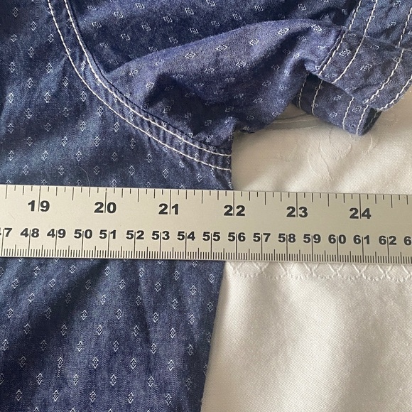 Buffalo David Bitton Men's Navy Jacquard Allover Houndstooth SS Button Shirt L - Picture 8 of 10